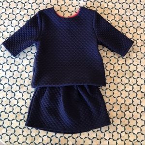 EGG by Susan Lazar Matching Quilted Navy Top/Skirt 5